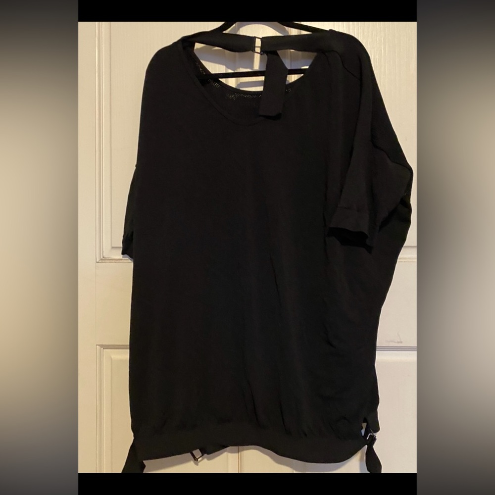 Annette Gortz reversible black mini dress with sexy clamp details